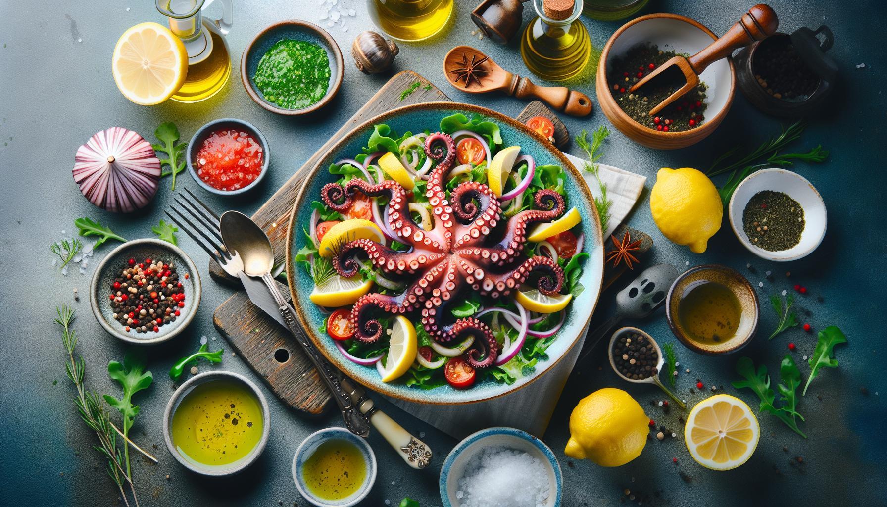 Fresh and Tangy Octopus Salad with Lemon Dressing – A Seafood Delight!